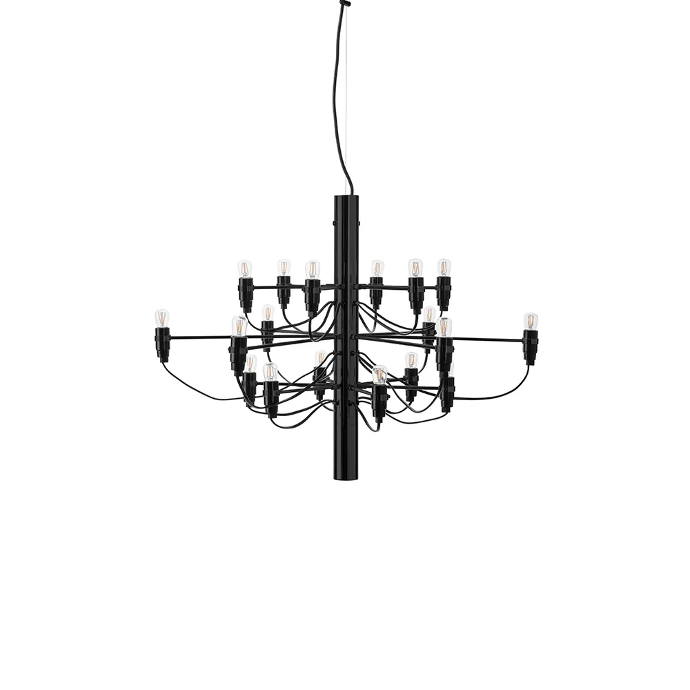 Flos Lustre 2097 Sarfatti LED Matte noir 18 lampes Flos Lustre 2097 Sarfatti LED Matte noir 18 lampes