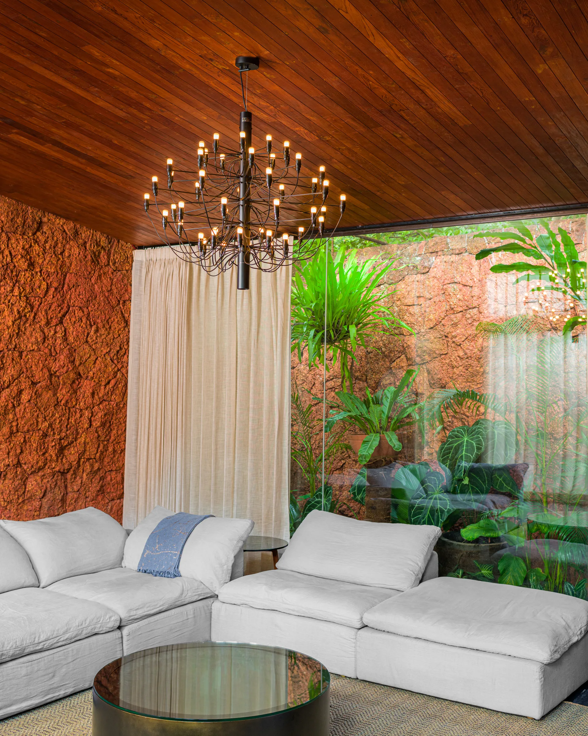 Lustre 2097 Sarfatti, Mat noir 50 lampes Flos