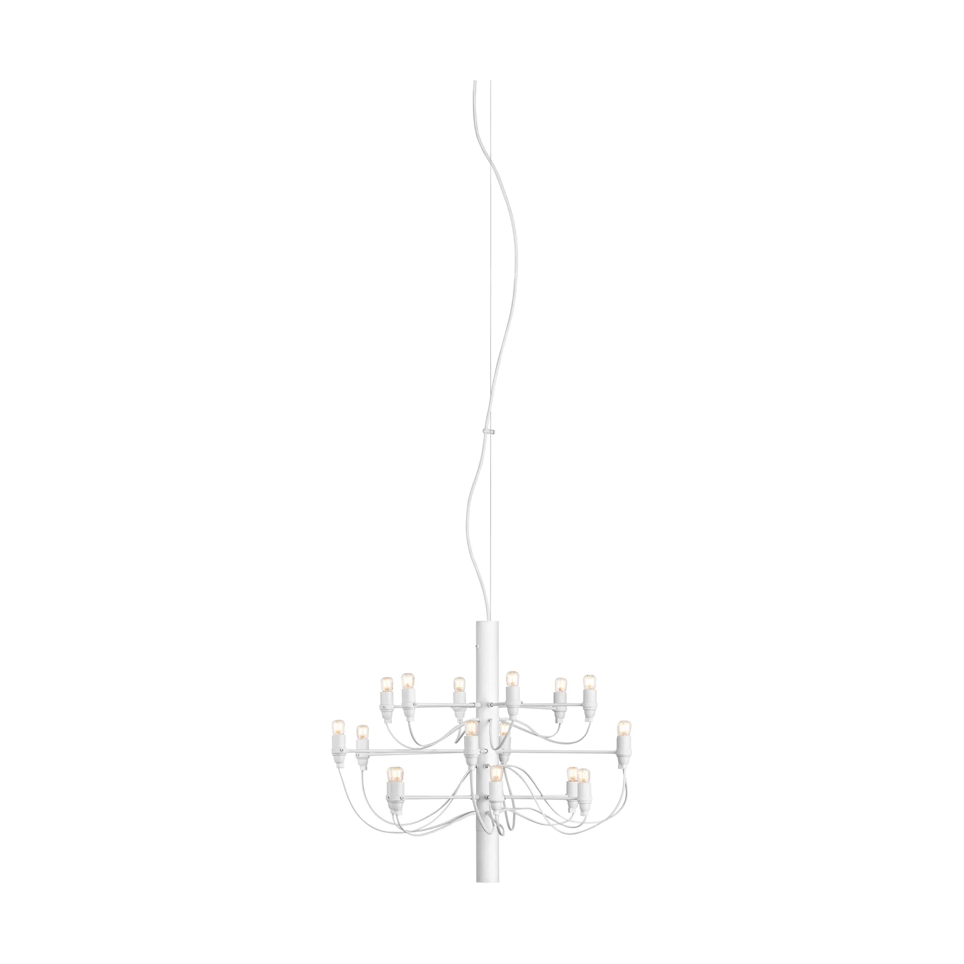 Lustre 2097 Sarfatti, Mattblanc 18 lampes Flos