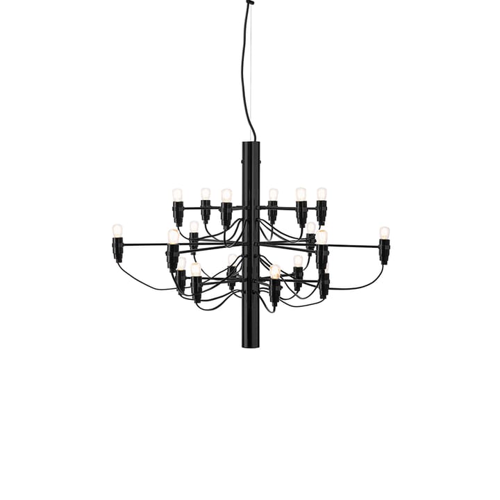 Lustre 2097 Sarfatti, Matte noir 18 lampes Flos