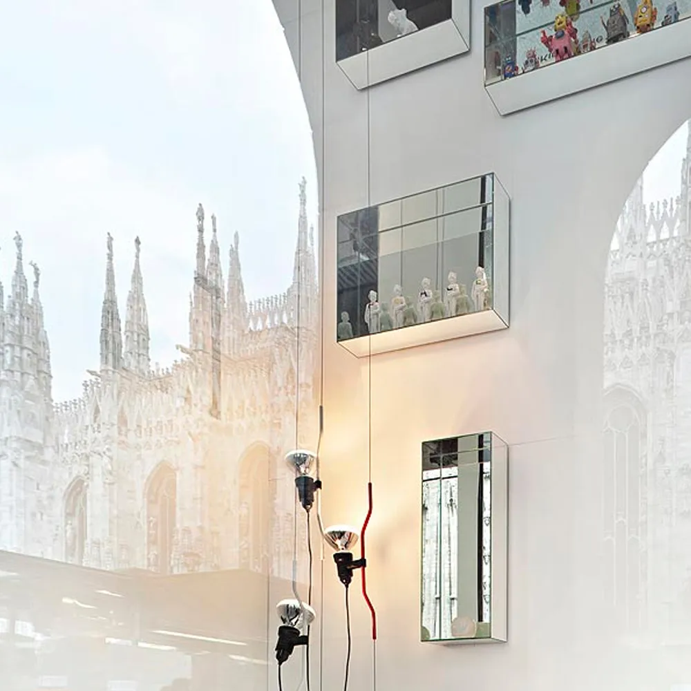 Parentesi lampe sur pied et suspension, Noir Flos