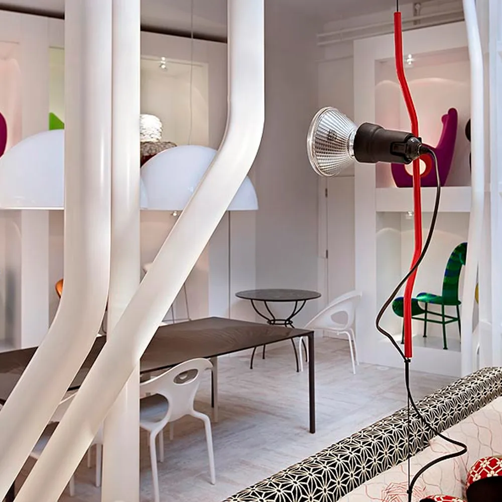 Parentesi lampe sur pied et suspension, Rouge Flos