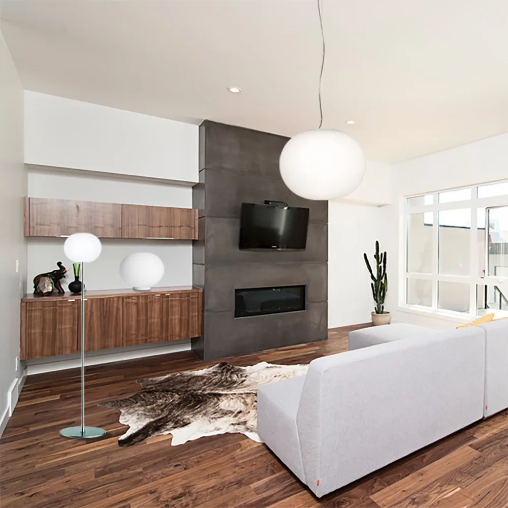 Suspension Glo-ball S2, Verre opale blanc Flos