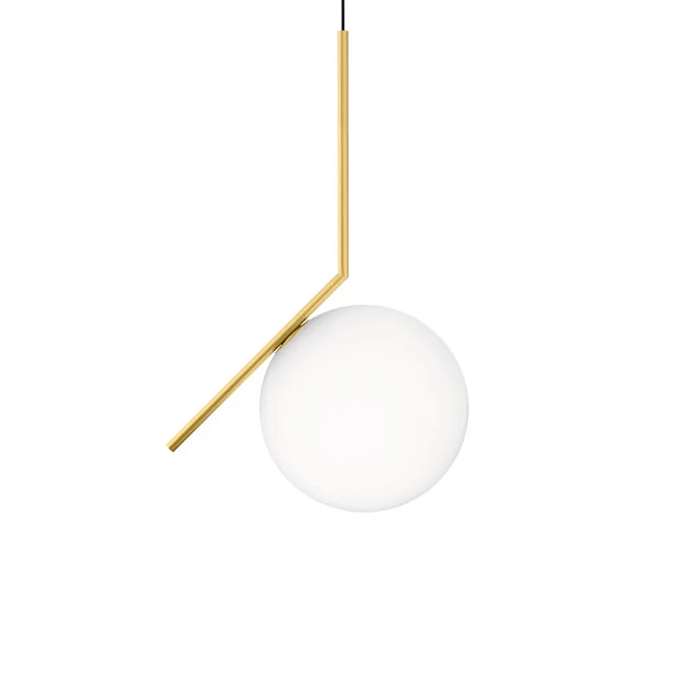 Suspension IC lights S2, Laiton brossé-opale Flos