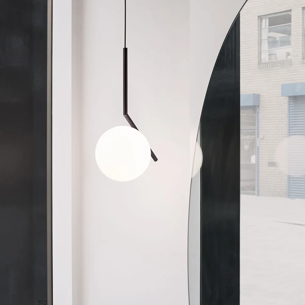 Suspension IC lights S2, Noir-opale Flos