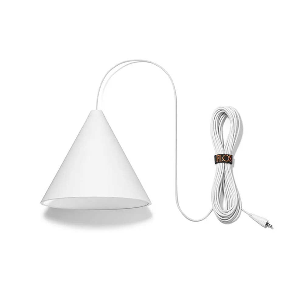 Suspension String Light Cone, Blanc, câble 12 m Flos