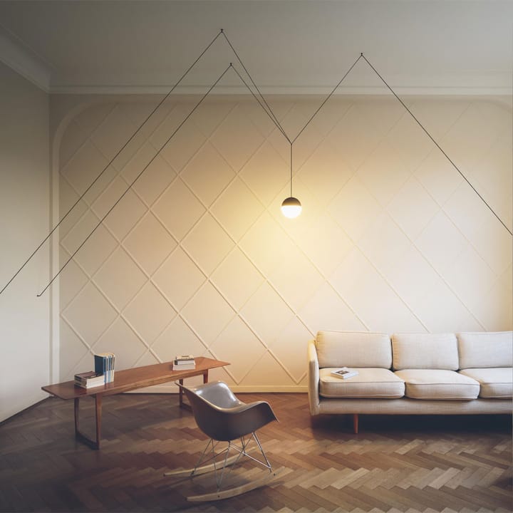 Suspension String Light Sphere, Bleu, câble 12 m Flos