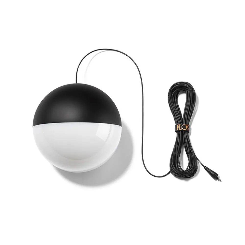 Suspension String Light Sphere, Noir, câble 12 m Flos