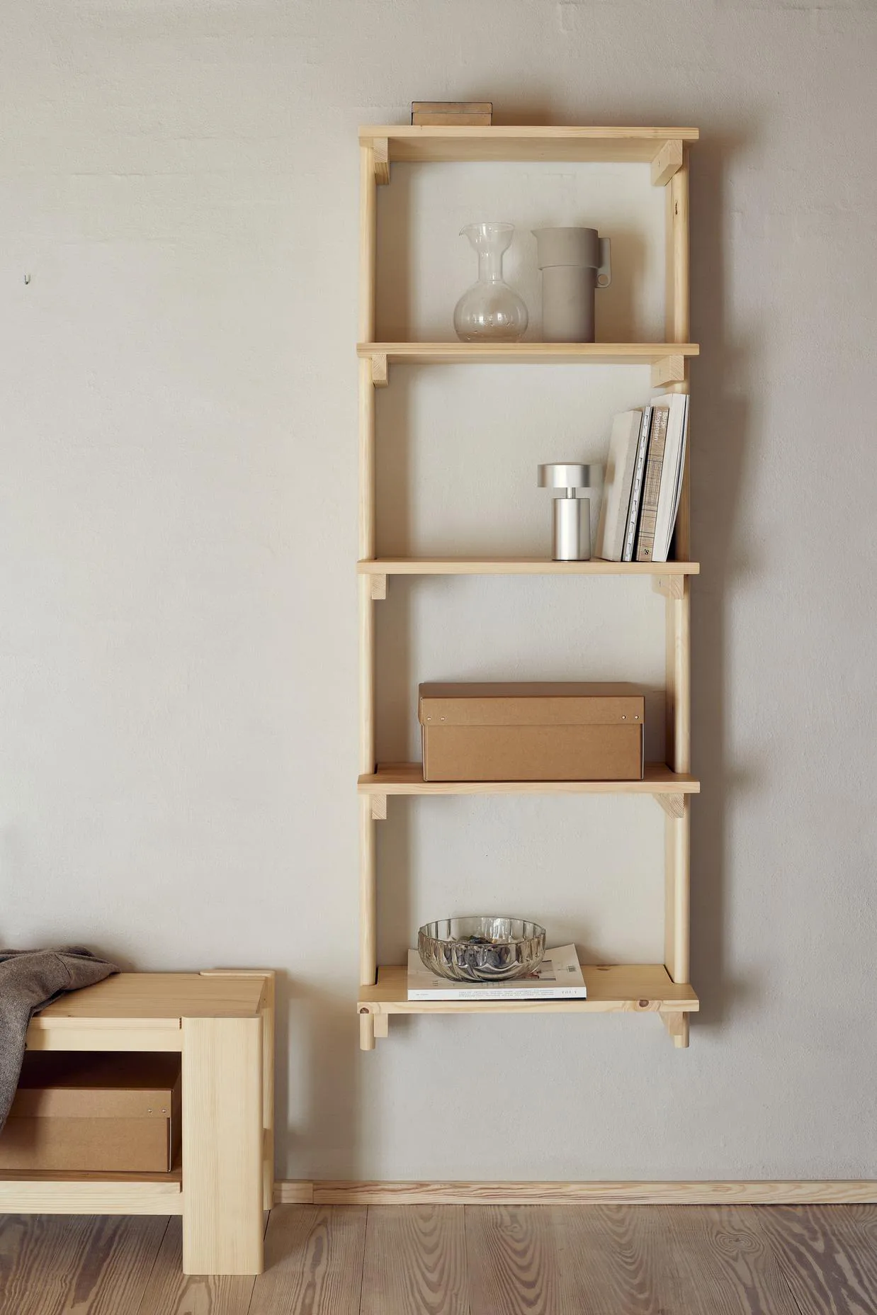 Banc Beam, Bois de pin, 112 cm Form & Refine