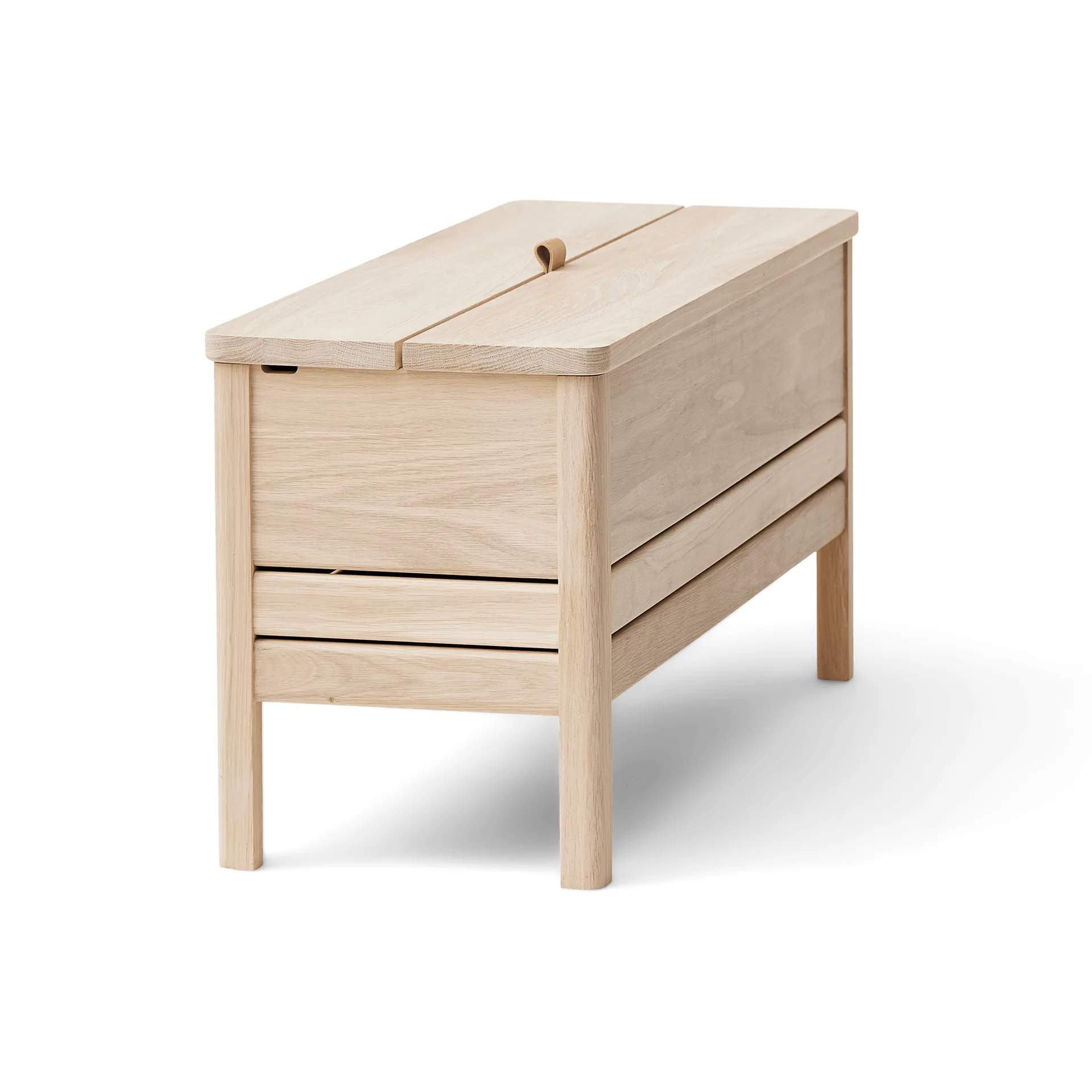 Banc de rangement A Line 90 cm, Chêne blanc Form & Refine