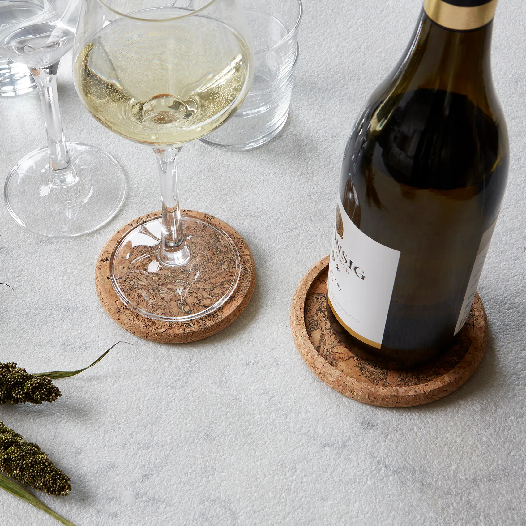 Dessous de bouteille Cork, Natural Formgatan