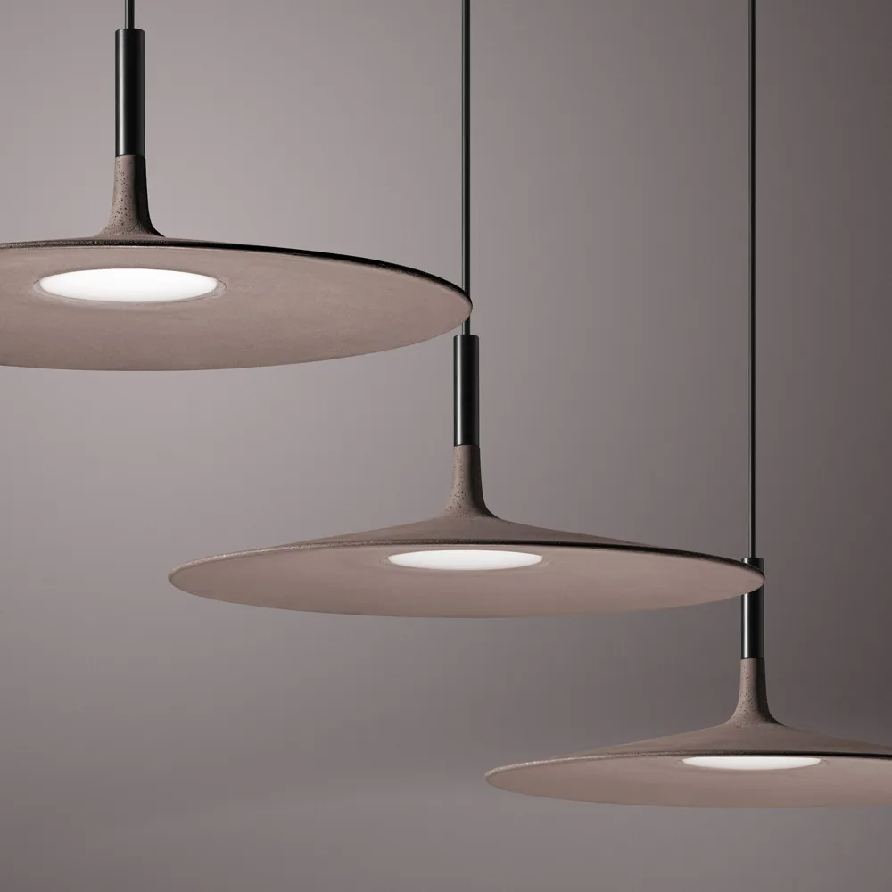 Suspension Aplomb Large, Béton blanc Foscarini