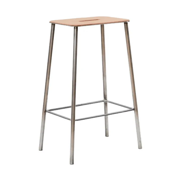 Adam pall - Raw steel-natural leather, H:65 cm - FRAMA