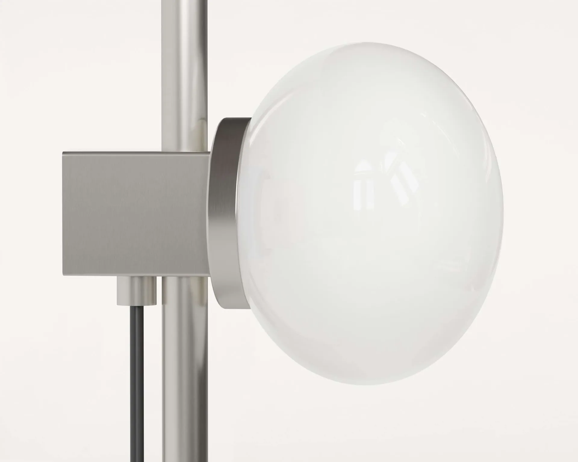 Applique murale Ovoid Single, Acier inoxydable-verre opalin FRAMA
