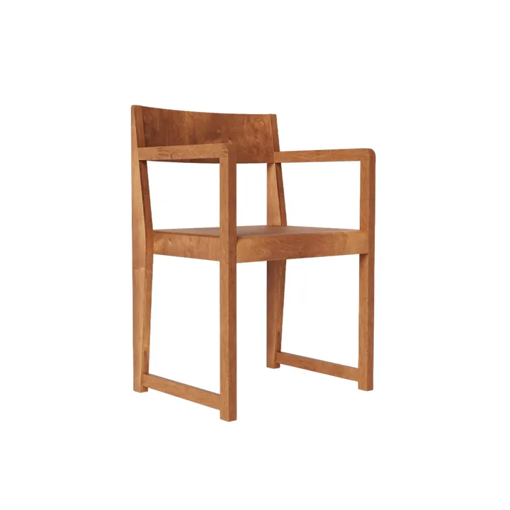 Armrest Chair 01 karmstol - Bouleau brun foncé - FRAMA