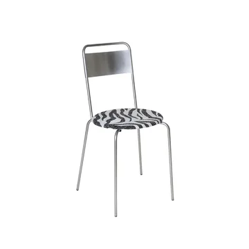 Chaise Petit Rond - Acier inoxydable-tissu Zebra - FRAMA