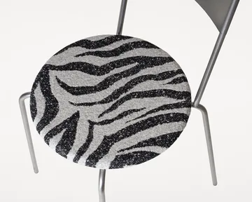 Chaise Petit Rond - Acier inoxydable-tissu Zebra - FRAMA
