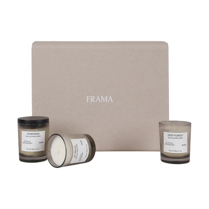 Coffret cadeau de bougies parfumées FRAMA - 3 pièces - FRAMA