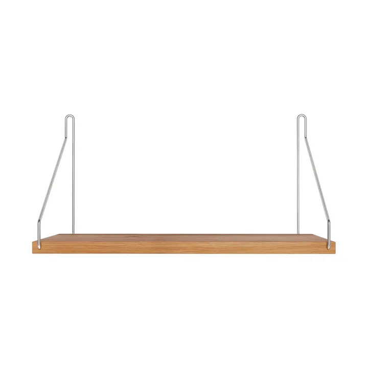 Étagère murale Single Shelf - Chêne-acier inoxydable, 40x20 cm - FRAMA