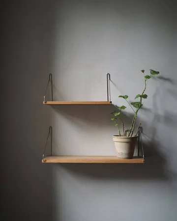 Étagère murale Single Shelf - Chêne-acier inoxydable, 60x20 cm - FRAMA