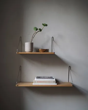 Étagère murale Single Shelf - Chêne-acier inoxydable, 60x20 cm - FRAMA