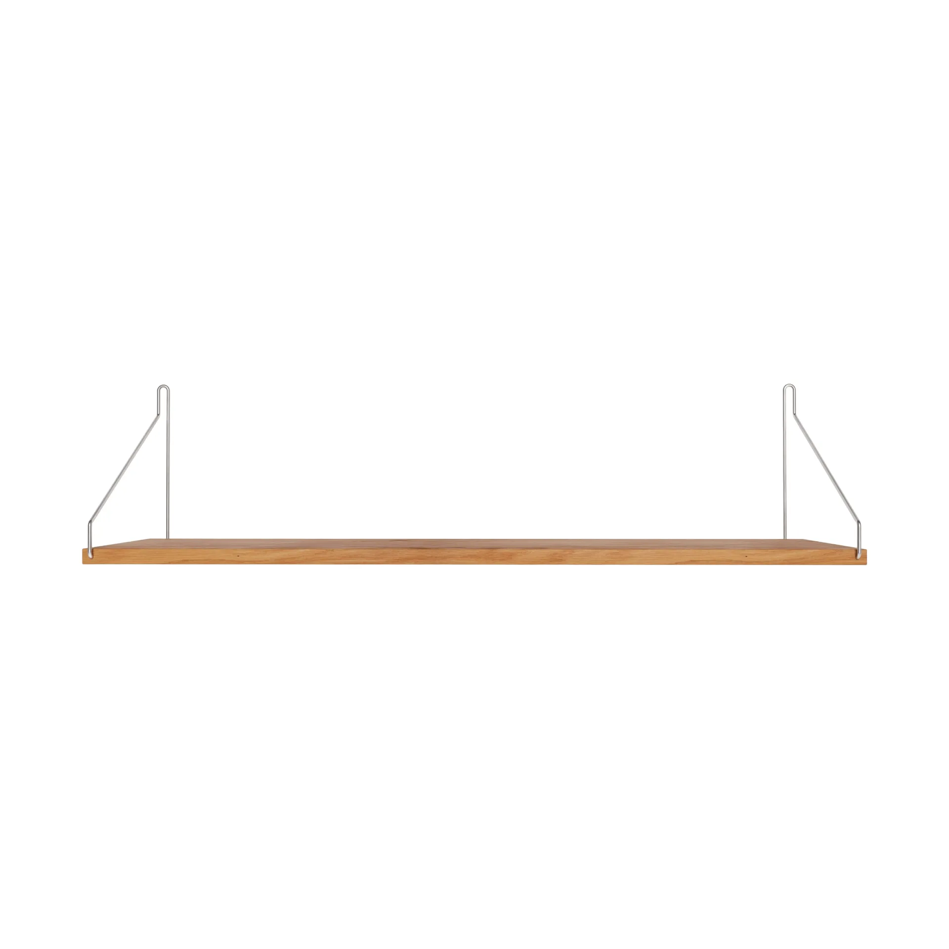 Étagère murale Single Shelf, Chêne-acier inoxydable, 80x20 cm FRAMA