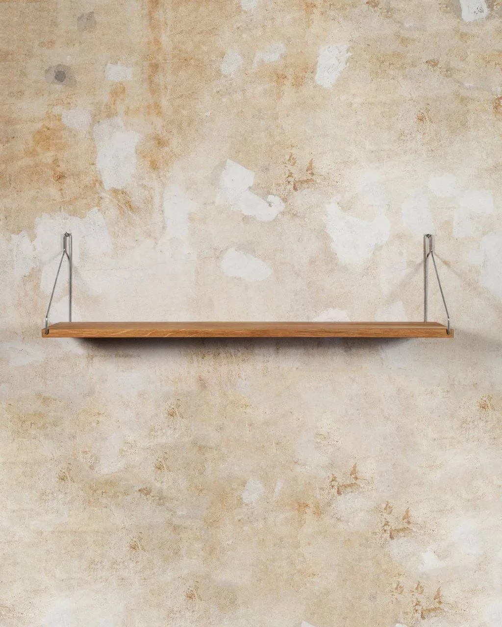 Étagère murale Single Shelf, Chêne-acier inoxydable, 80x20 cm FRAMA