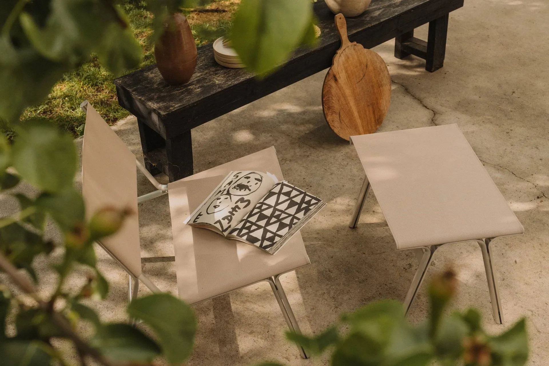 Fauteuil lounge Union, Aluminium-Sandstone Mesh FRAMA
