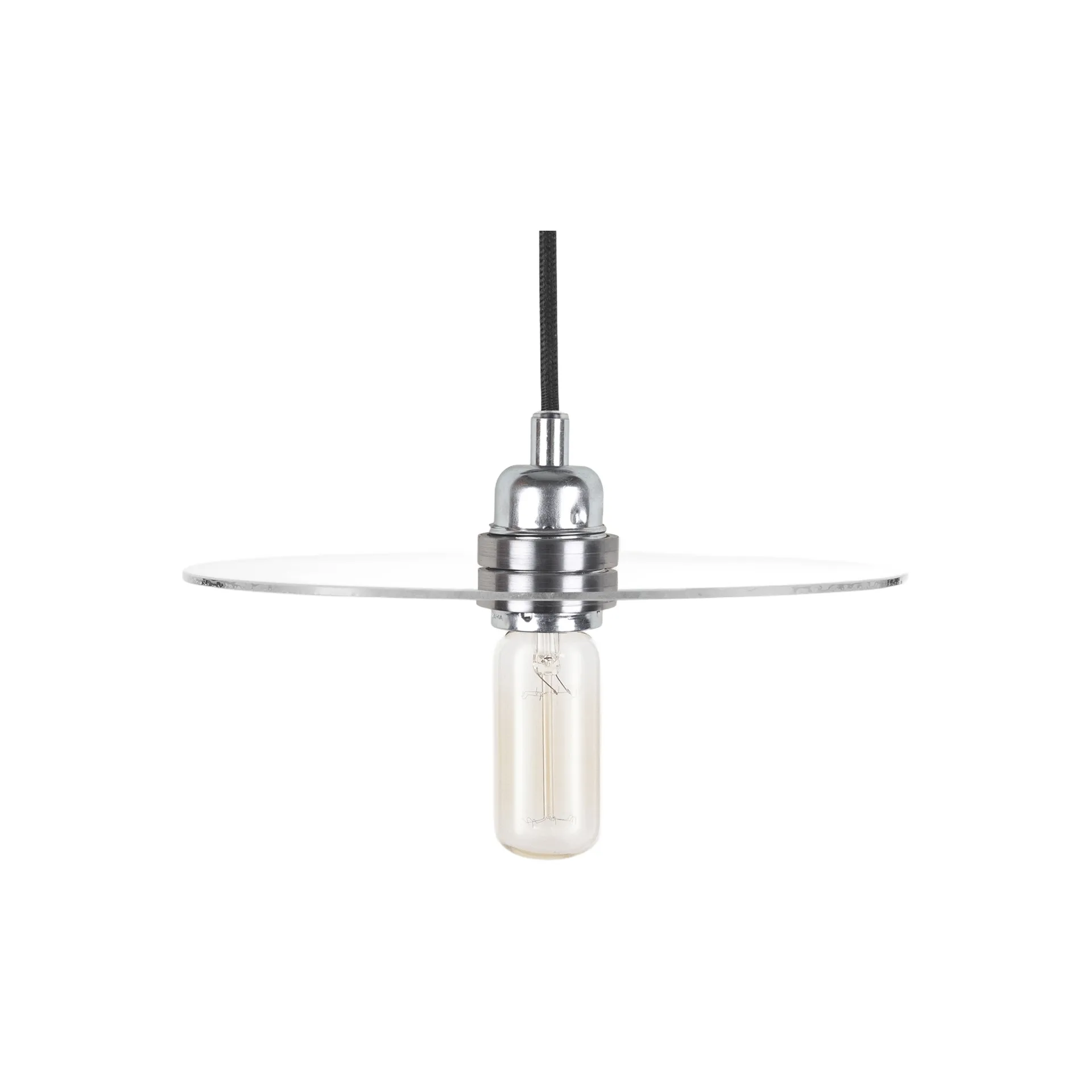 Suspension Circle Shade, Verre transparent-acier, Ø25 cm FRAMA