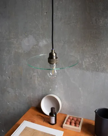 Suspension Circle Shade - Verre transparent-acier, Ø25 cm - FRAMA