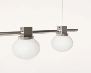 Suspension Ovoid Pendant Light Quadruple - Acier inoxydable, verre opale - FRAMA