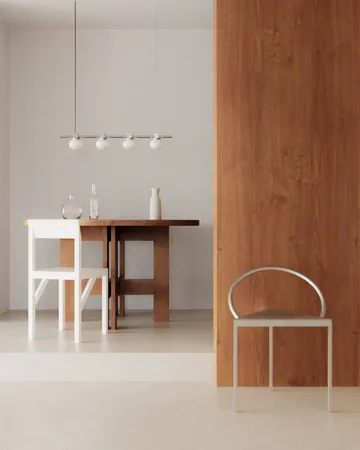 Suspension Ovoid Pendant Light Quadruple - Acier inoxydable, verre opale - FRAMA