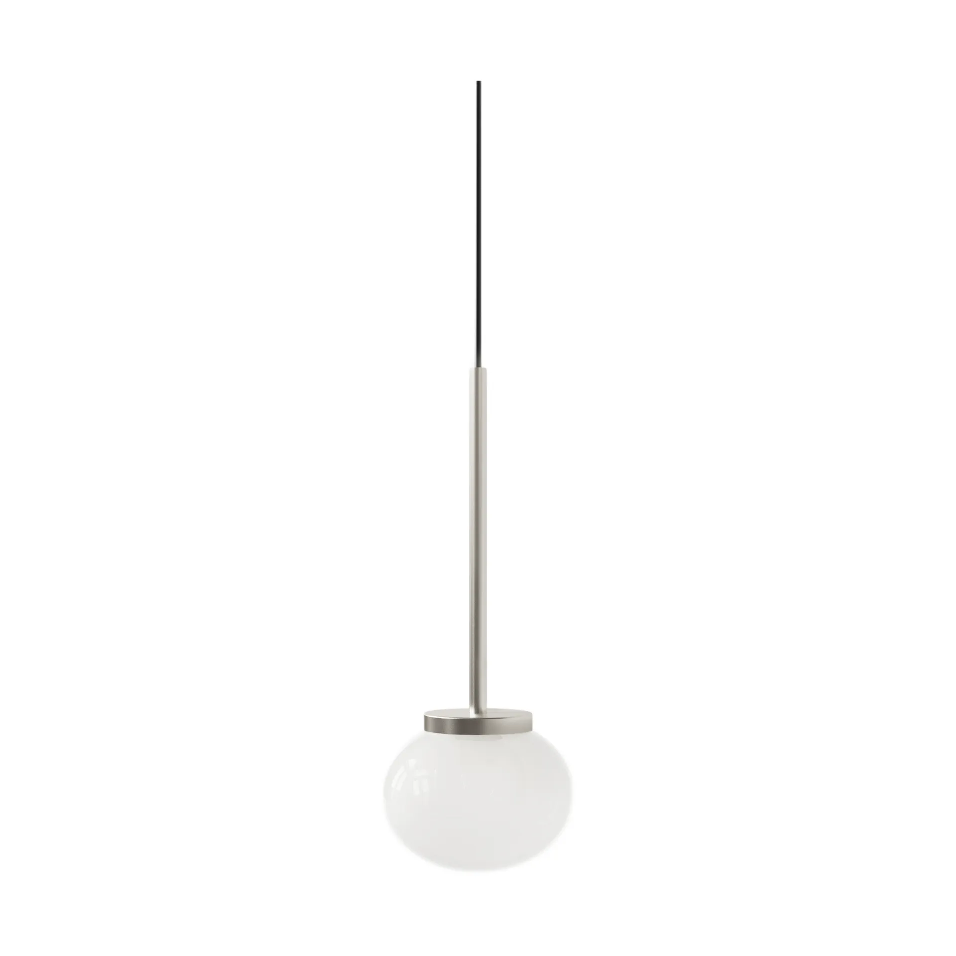 Suspension Ovoid Pendant Light Single, Acier inoxydable, verre opale FRAMA