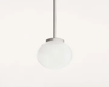Suspension Ovoid Pendant Light Single - Acier inoxydable, verre opale - FRAMA