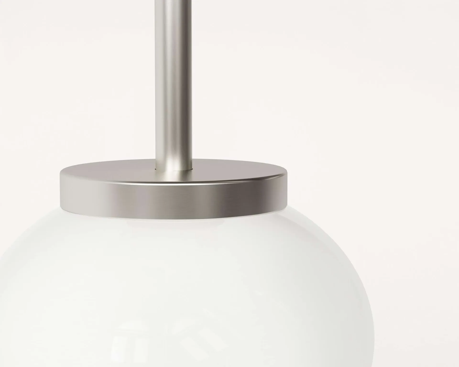 Suspension Ovoid Pendant Light Single, Acier inoxydable, verre opale FRAMA