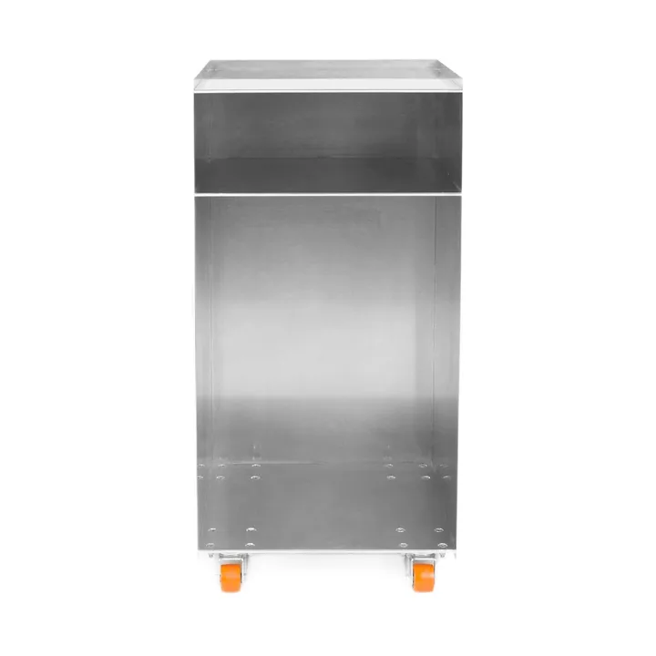 Table d'appoint à roulettes Rivet Cart - Aluminium, 32,8x33,8x65 cm - FRAMA