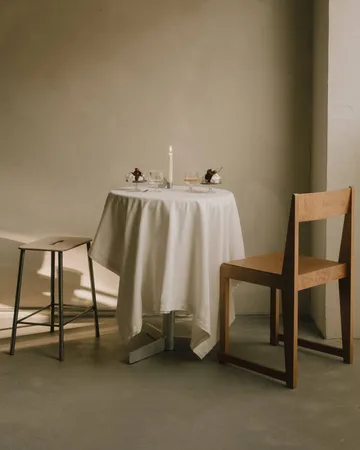 Tabouret Adam - Raw steel-natural leather, H:65 cm - FRAMA