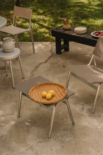 Tabouret Union - Aluminium-Sandstone Linen, H: 40,6 cm - FRAMA