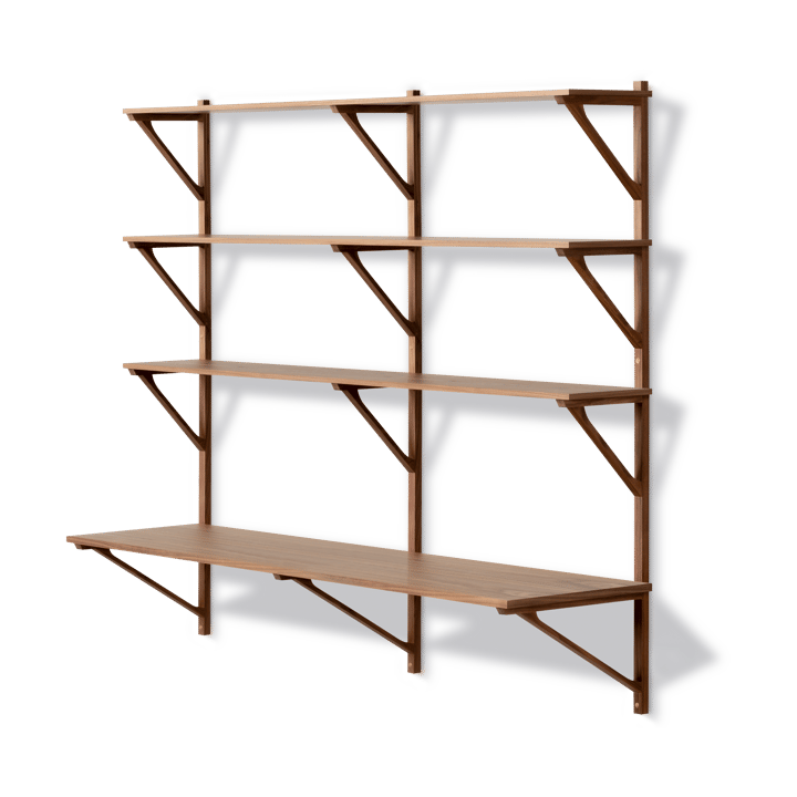 Bibliothèque avec bureau BM29 149x134 cm - Noyer laqué - Fredericia Furniture