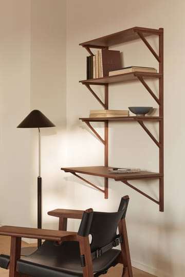 Bibliothèque avec bureau BM29 78x134 cm - Noyer laqué - Fredericia Furniture