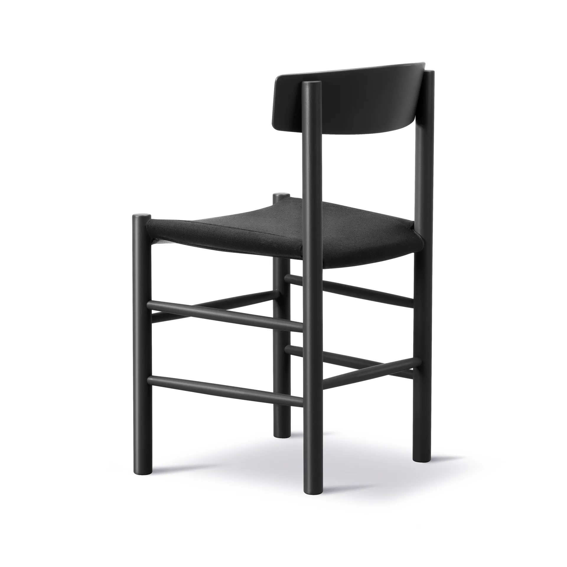 Chaise J39, Boulevard en hêtre laqué noir-svart canvas Fredericia Furniture
