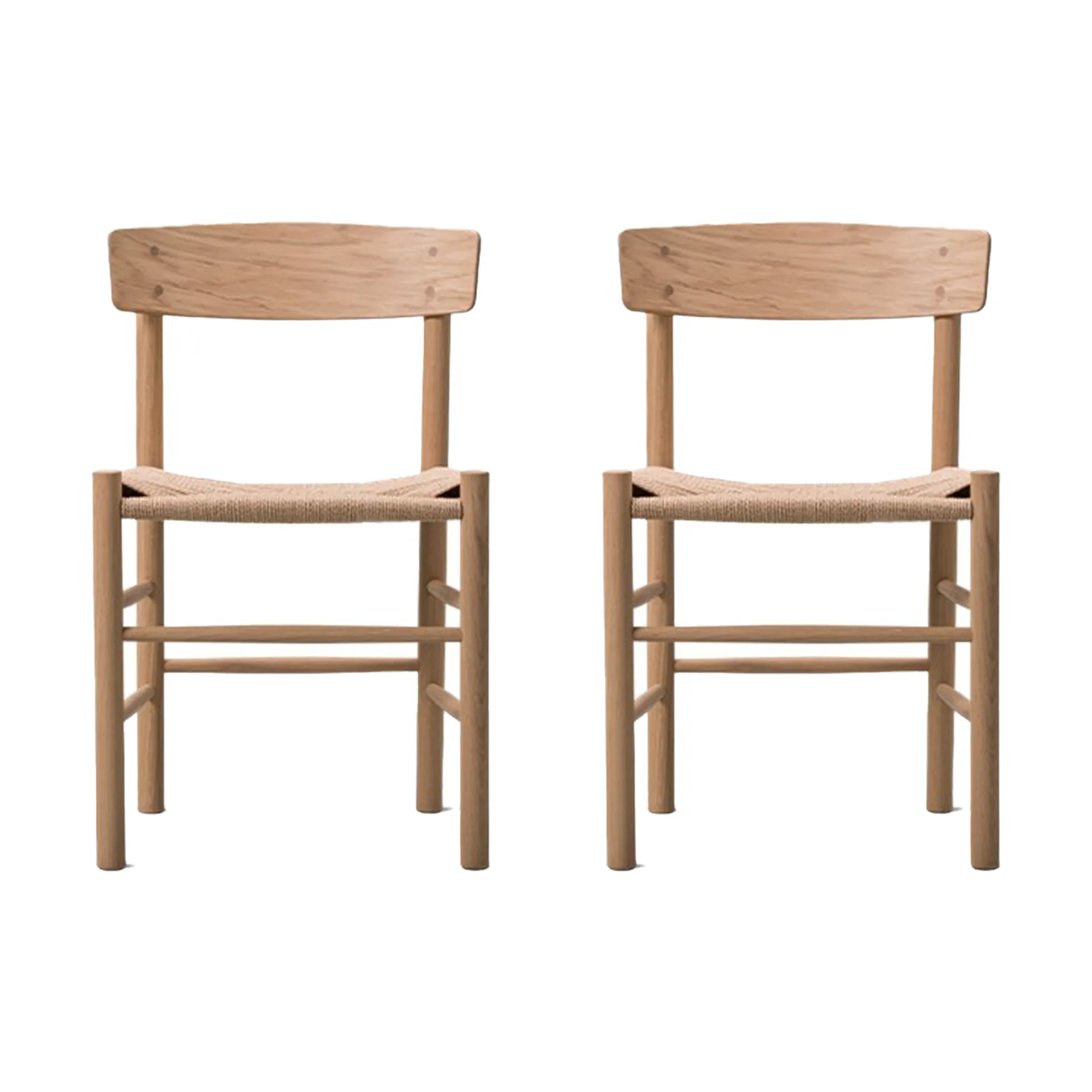 Chaise J39, Chêne clair huilé-vannerie naturelle, lot de 2,  Fredericia Furniture