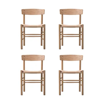 Chaise J39, Chêne clair huilé-vannerie naturelle, lot de 4 - Fredericia Furniture