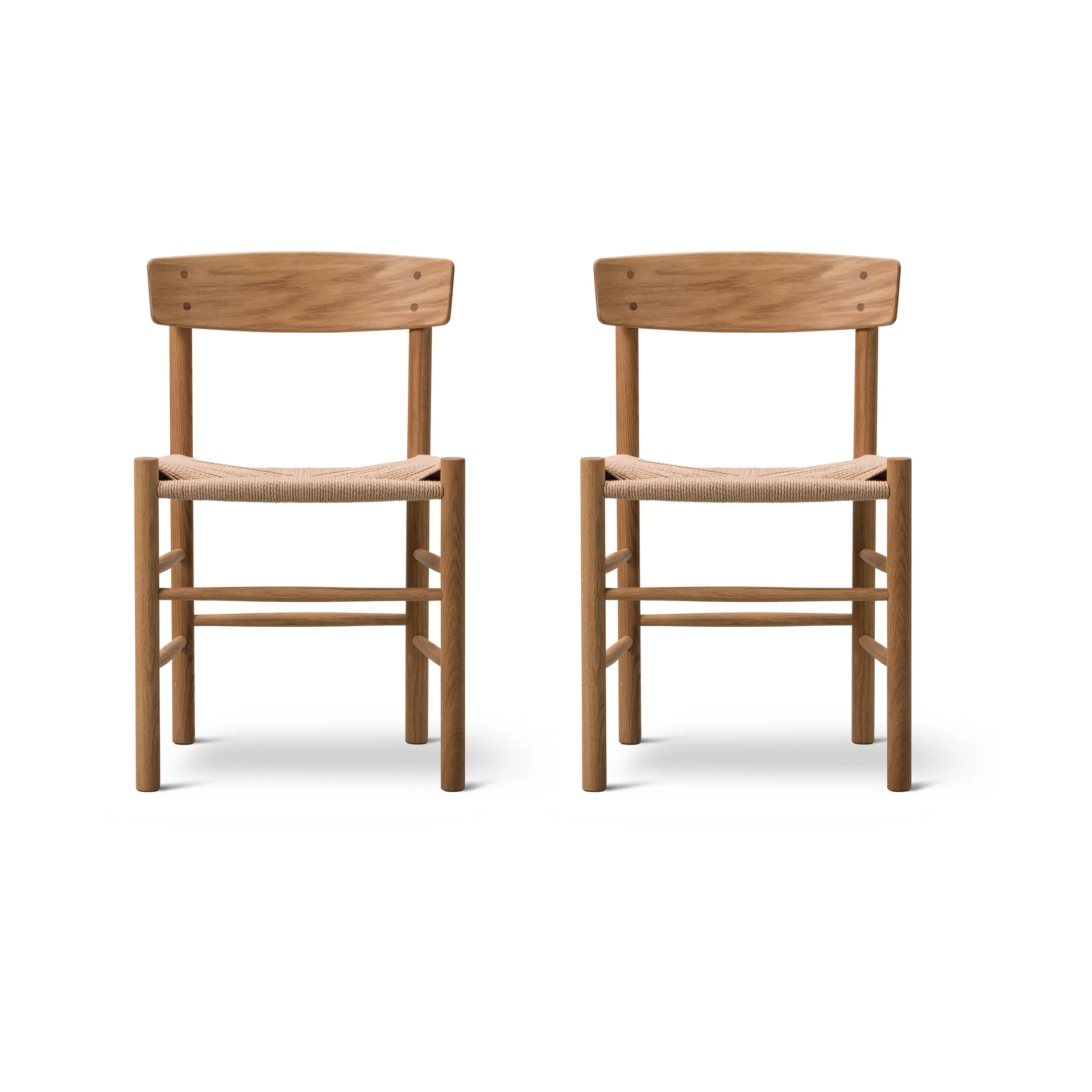 Chaise J39, Chêne huilé-tressé naturel, lot de 2,  Fredericia Furniture