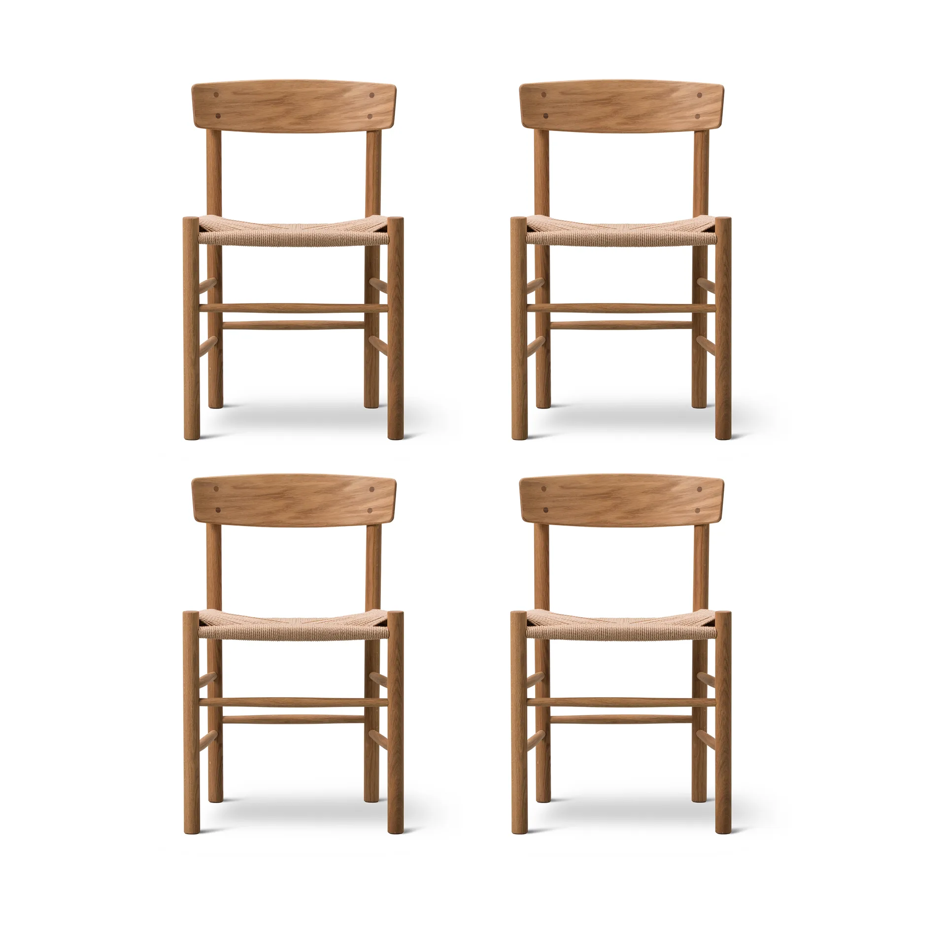 Chaise J39, Chêne huilé-tressé naturel, lot de 4,  Fredericia Furniture