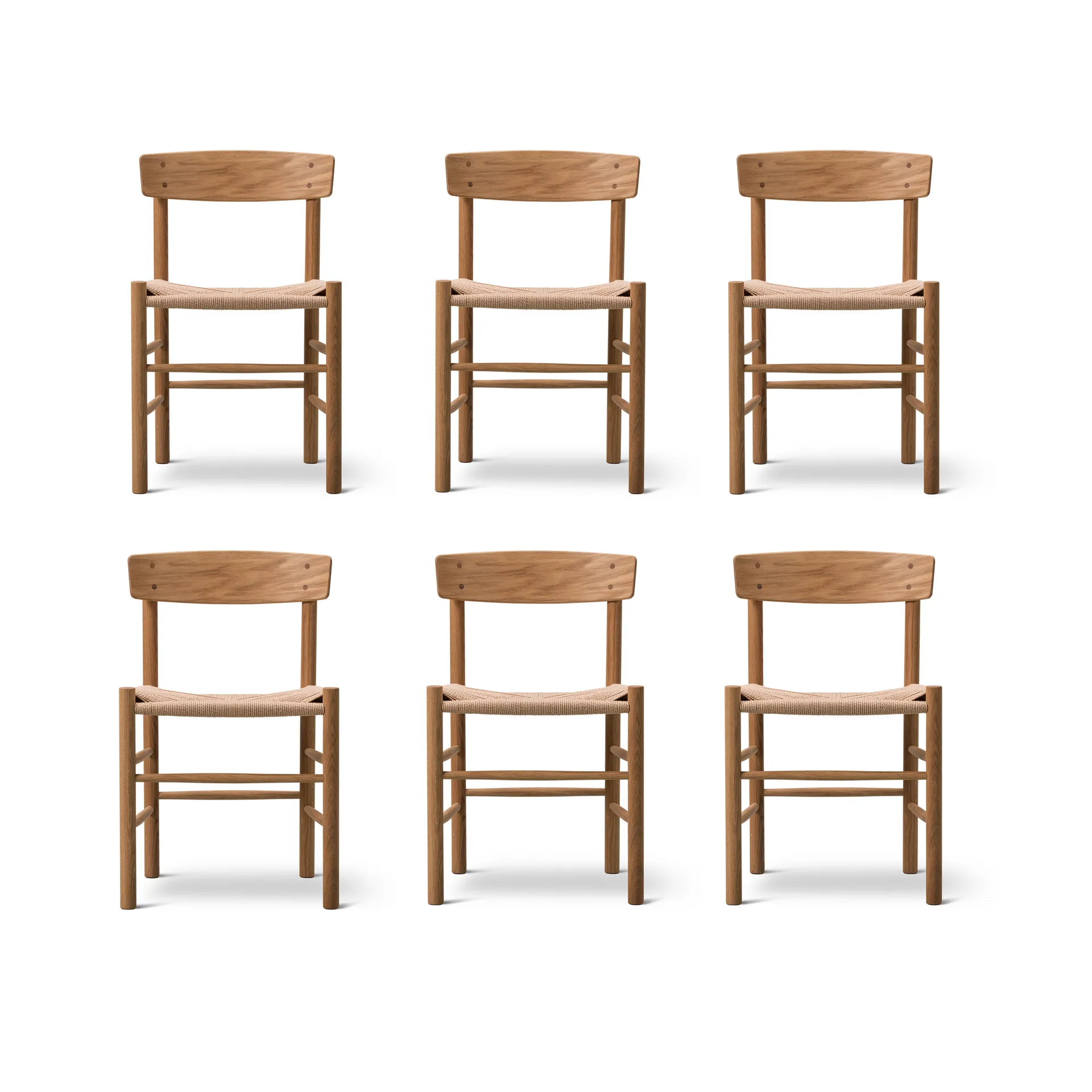 Chaise J39, Chêne huilé-tressé naturel, lot de 6,  Fredericia Furniture