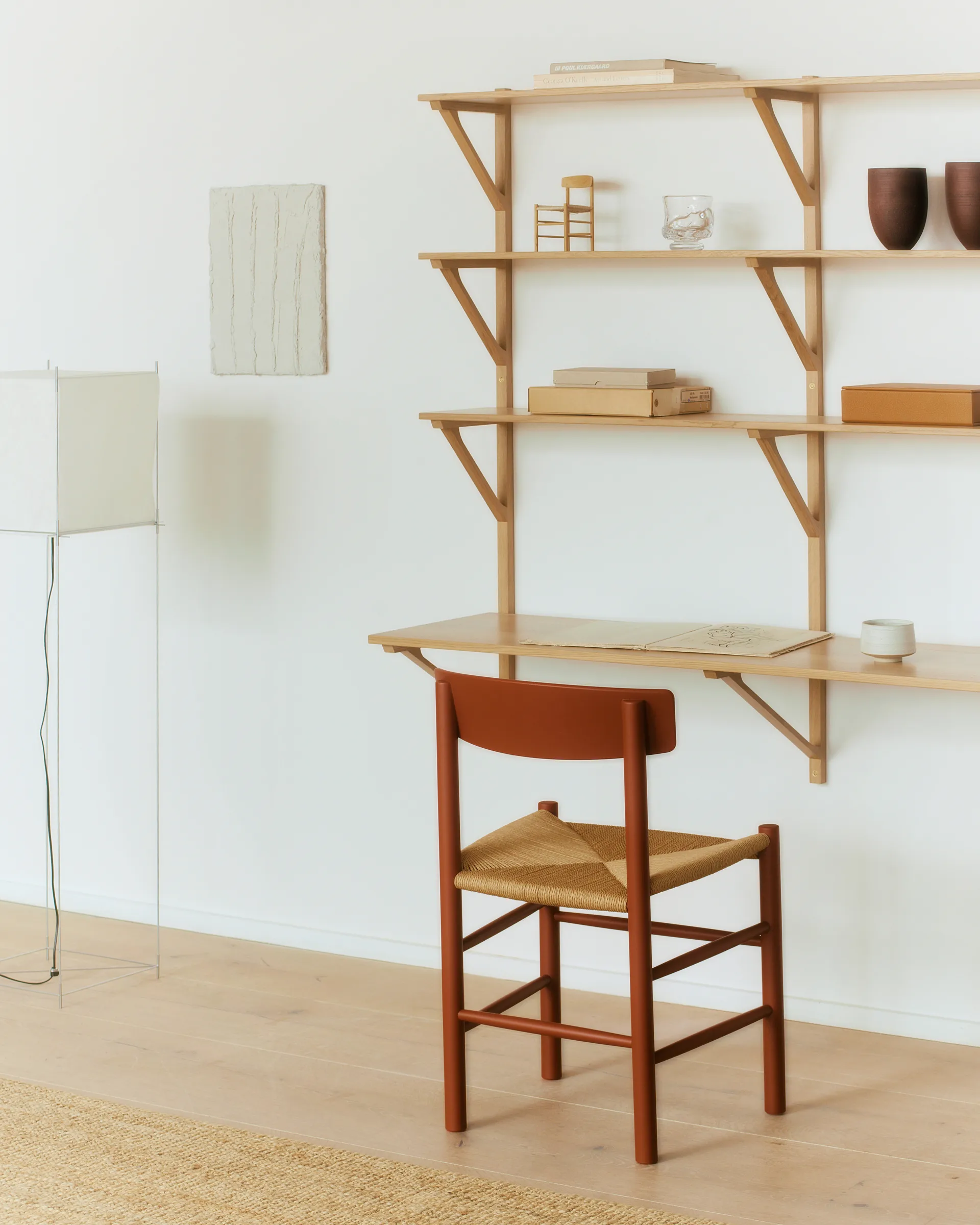 Chaise J39, Herritage red-tressé naturel Fredericia Furniture