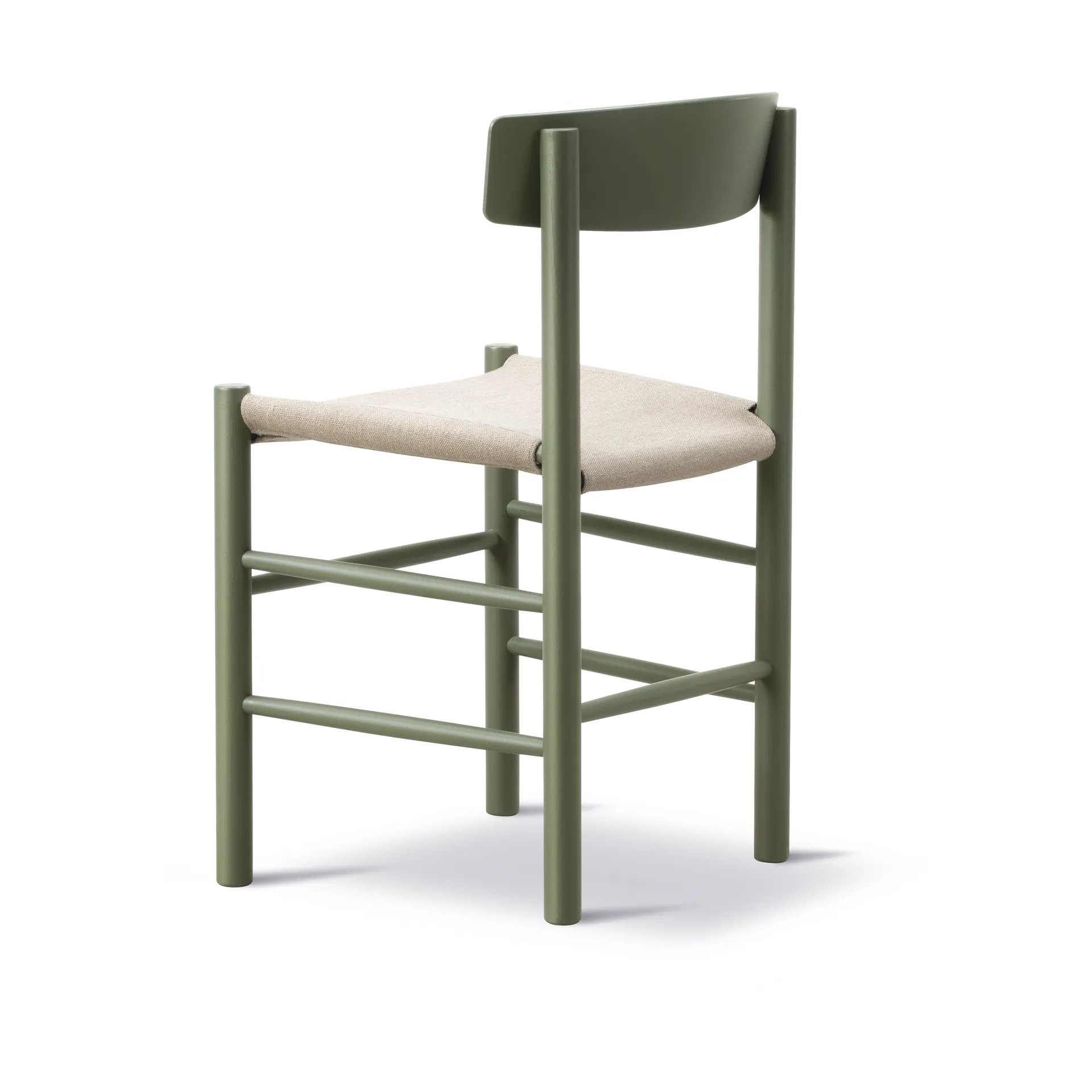 Chaise J39, Khaki green-canvas naturel Fredericia Furniture