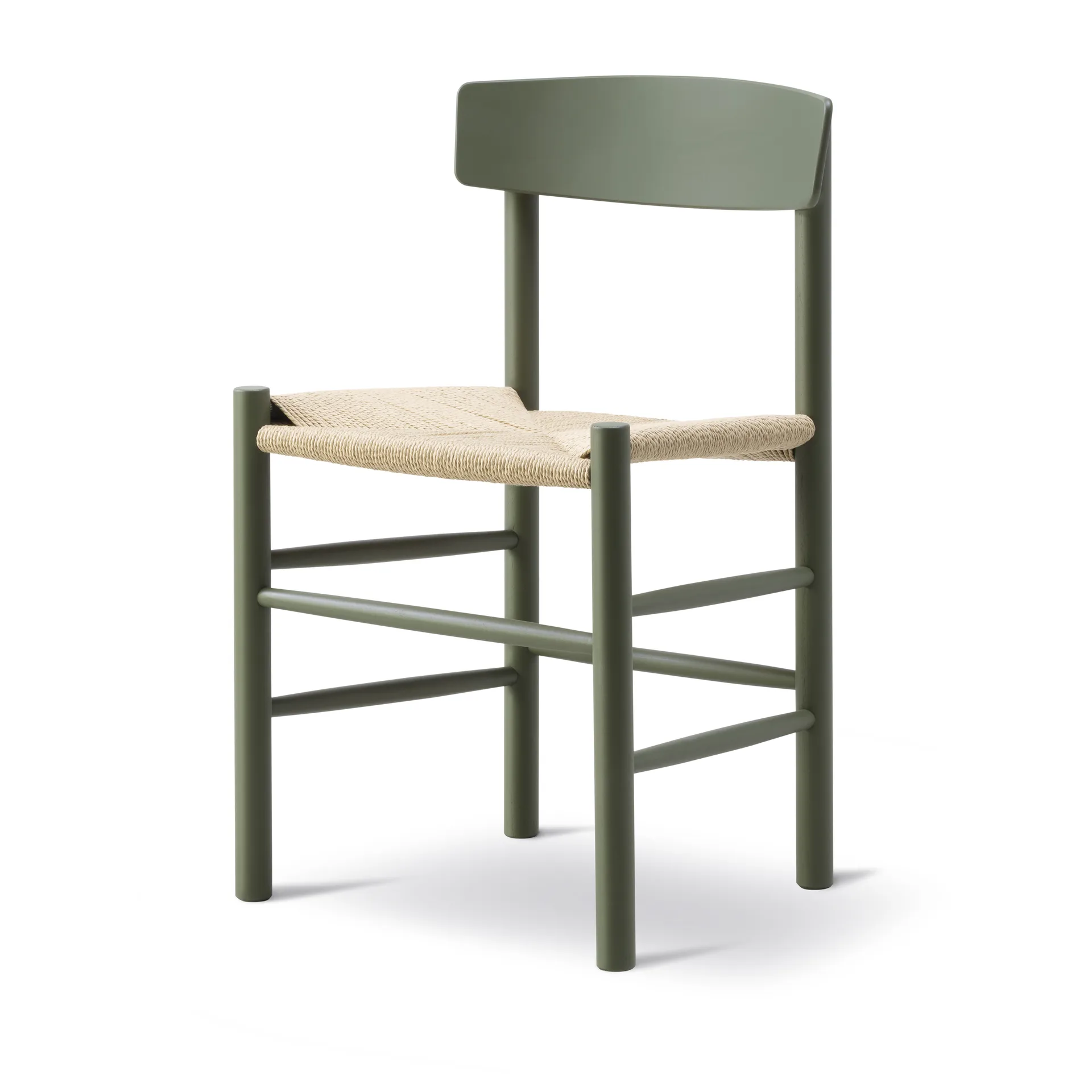 Chaise J39, Khaki green-tressé naturel Fredericia Furniture