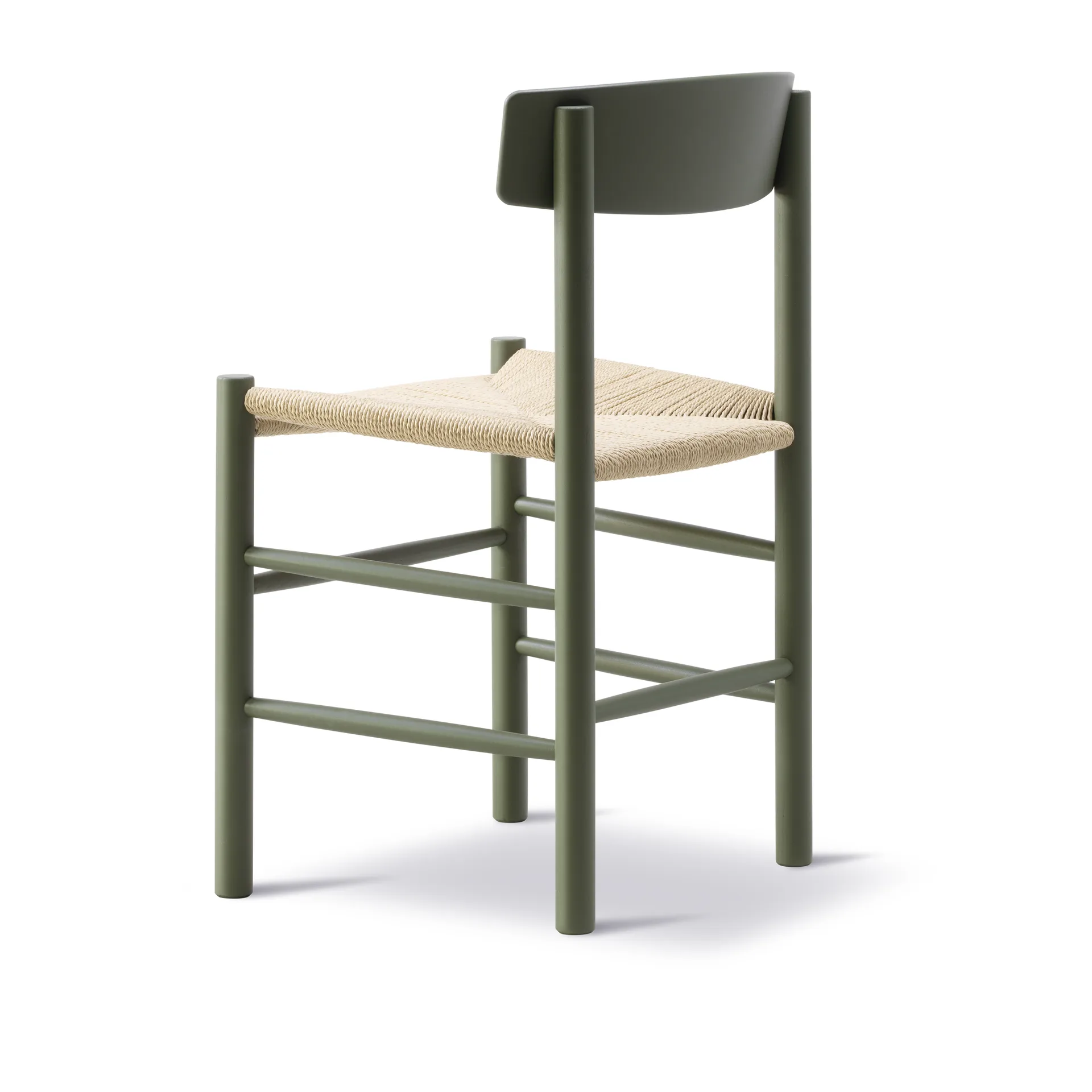 Chaise J39, Khaki green-tressé naturel Fredericia Furniture